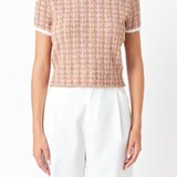 Check Knit Top