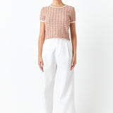 Check Knit Top