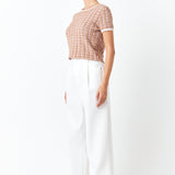 Check Knit Top