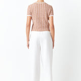 Check Knit Top