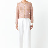 Check Sweater Cardigan