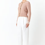 Check Sweater Cardigan