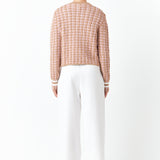 Check Sweater Cardigan
