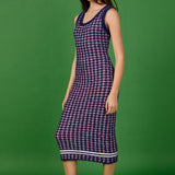 Check Sweater Maxi Dress