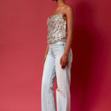 Sequins Cowl Neck Top