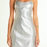 Metallic Pu Mini Dress