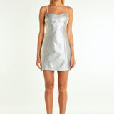 Metallic Pu Mini Dress