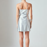 Metallic Pu Mini Dress