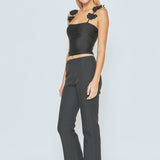 Rosette Shoulder Fitted Top