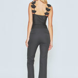 Rosette Shoulder Fitted Top