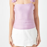 Rosette Shoulder Fitted Top