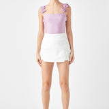 Rosette Shoulder Fitted Top