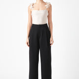 Rosette Shoulder Fitted Top