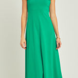 Rosette Shoulder Maxi Dress
