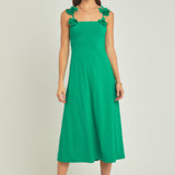 Rosette Shoulder Maxi Dress