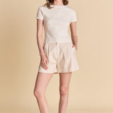 Linen Pintucked Shorts