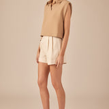 Linen Pintucked Shorts