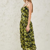 Front Cutout Floral Maxi Dress