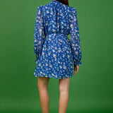 Floral Chiffon Belted Mini Dress
