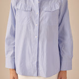 Power Shoulder Striped Shirt