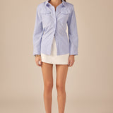 Power Shoulder Striped Shirt