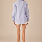 Power Shoulder Striped Shirt