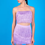 Fringe Tiered Mini Skirt