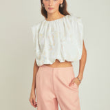 Printed Foil Sleeveless Top