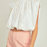 Printed Foil Sleeveless Top