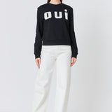 Oui Pearl Embellished Sweatshirt