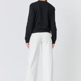 Oui Pearl Embellished Sweatshirt