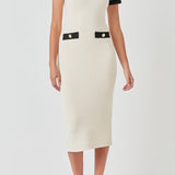 Crochet Knit Collared Maxi Dress