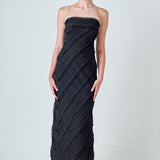 Strapless Ruffled Maxi Dress
