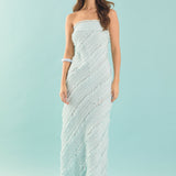 Strapless Ruffled Maxi Dress
