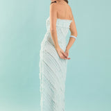 Strapless Ruffled Maxi Dress