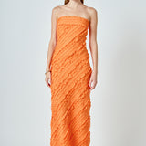 Strapless Ruffled Maxi Dress