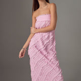 Strapless Ruffled Maxi Dress