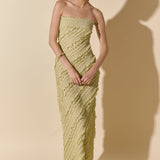 Strapless Ruffled Maxi Dress