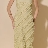 Strapless Ruffled Maxi Dress