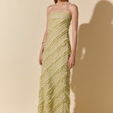 Strapless Ruffled Maxi Dress
