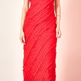 Strapless Ruffled Maxi Dress