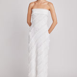 Strapless Ruffled Maxi Dress