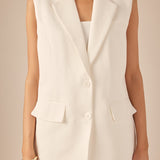 Linen Oversize Vest Blazer