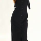 Celeste Linen Bow Tie Maxi Dress