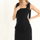 Celeste Linen Bow Tie Maxi Dress