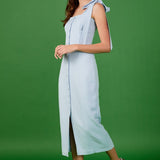 Linen Buttoned Maxi Dress