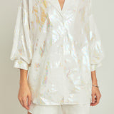 Print Foil Collared Shirt