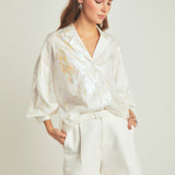 Print Foil Collared Shirt
