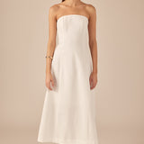 Linen Strapless Dress