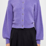 Puff Sleeve Knit Cardigan